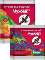 МУХОЕД от почвенных вредителей на цветах. Август 10 г.