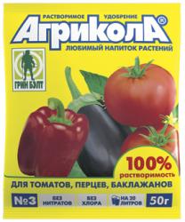 Удобрение Агрикола- 3 для томатов, перцев, баклажанов 50 гр. 
