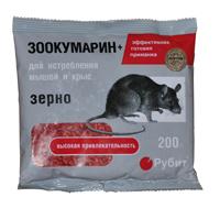 "ЗООКУМАРИН+" Зерна от грызунов 200 гр. 